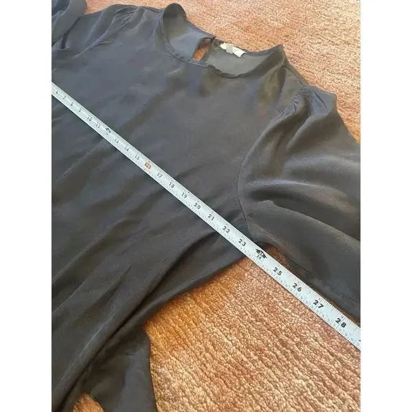 Oddy Embroidered Waist Tie Cupro Blend Black Women Long Sleeve Blouse Xl - Image 3