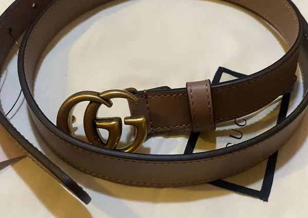 Gucci Leather Belt with Double G Buckle size 80/32 - Image 3