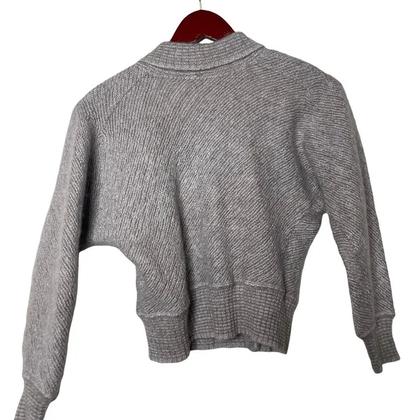 Bogner mohair wool blend crop cardigan puff sleeve 38 US 6 - Image 3