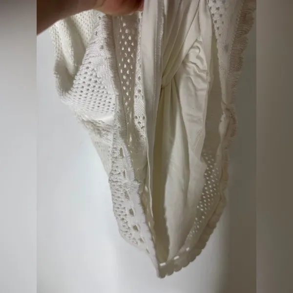 Sundance Crochet Dress‎ Size Small White Mini Sleeveless Cotton Slip Lining - Image 4