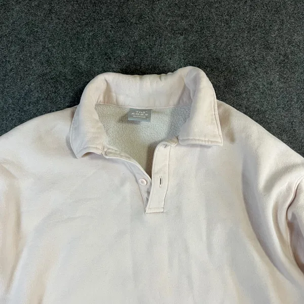 Tna Aritzia Cozy Fleece Boyfriend Polo Sweatshirt Pale Pink Small Oversized - Image 9