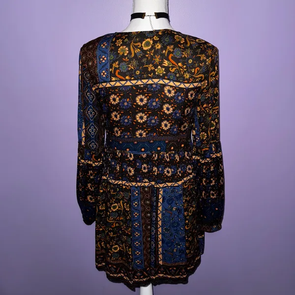 Altar’d State Bohemian Long Sleeve Floral Print Mini Dress - Image 13