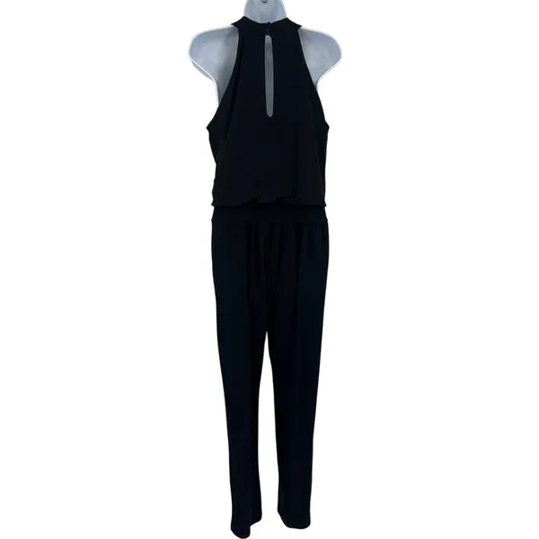 White House | Black Market Satin Jumpsuit Sz 8 Metallic Trim Mob Wife Sleeveless Quiet Luxury Glam - Image 9