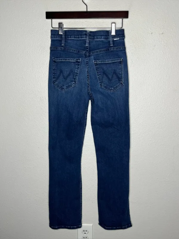 Mother The Hustler Ankle High Rise Flare Crop Jeans in Heirloom Size 26 - Image 3