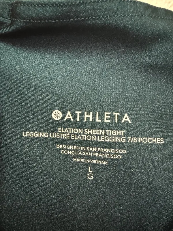 ATHLETA Elation Sheen Tight High-Waist Forest Green Active Leggings - Image 9