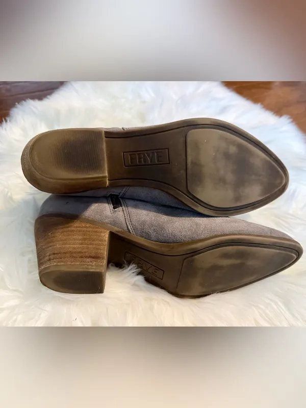 FRYE Women's Suede Ankle Booties in Taupe Size 9.5 - Image 5