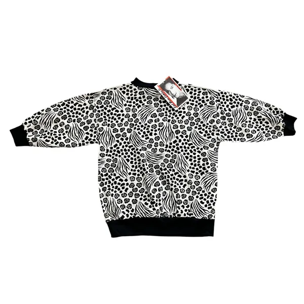 NWT True Vintage Glitter‎ Animal Print Sweatshirt M 80s Glam Retro Rock Bling - Image 5