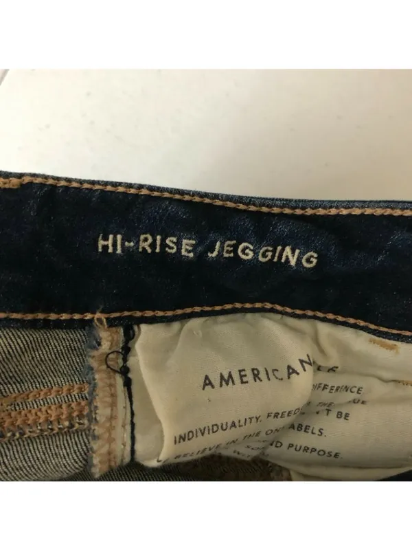 American Eagle Womens Jeans Hi-Rise Jegging Dark Wash Distressed Stretch 4 - Image 4