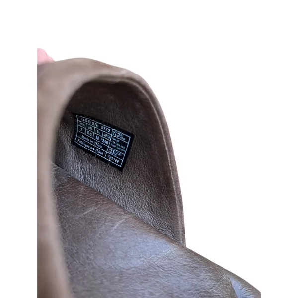 UGG Tan Suede Wooden Heel Clogs Boho‎ Cozy Fall Comfort Shoes Size 7 - Image 9