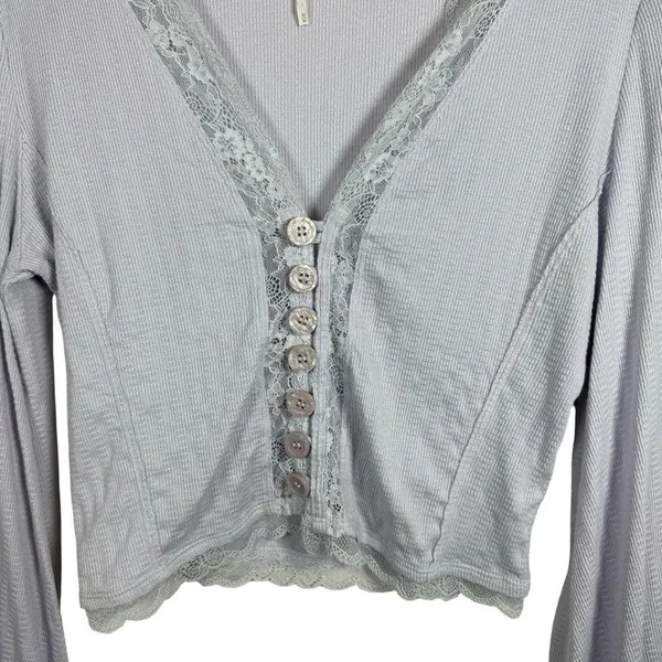 Free People Run With Me Lace Trim Cardigan in Lilac Size M - Image 11
