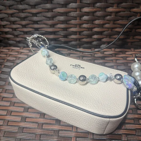 NWT Coach Nolita 19 Pebble Leather Large Wristlet Bag Chalk Black CP490 - Image 6