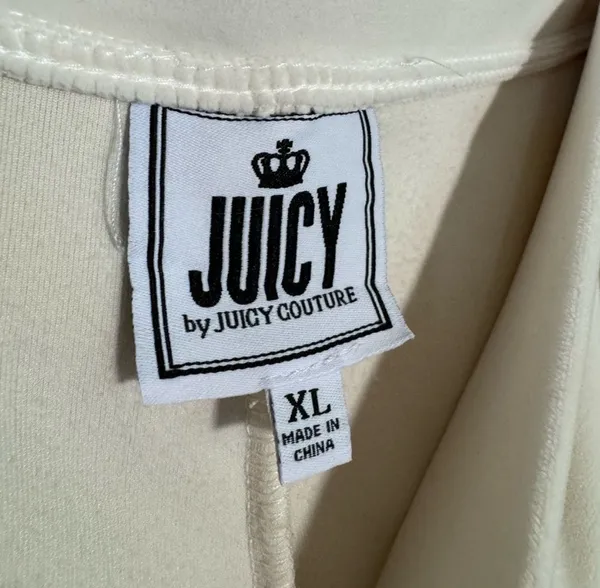 SALE! Ivory Juicy Couture Velour Track Pants Size XL EUC - Image 5