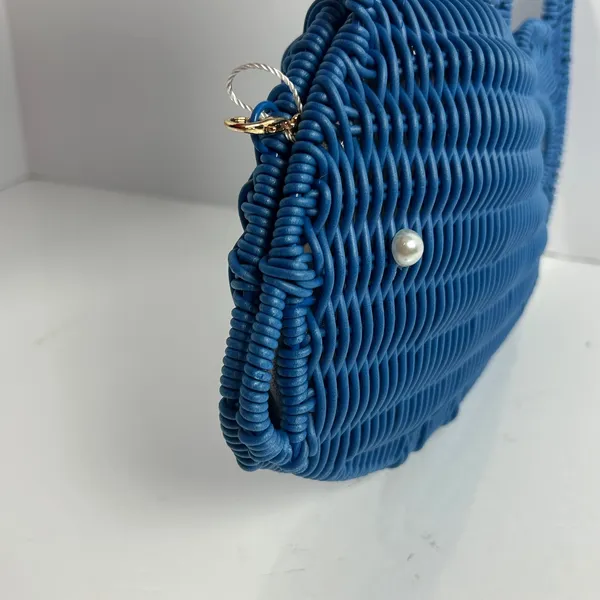 Tommy Bahama Blue Whale Wicker‎ Crossbody Bag Novelty Nautical Purse - Image 7
