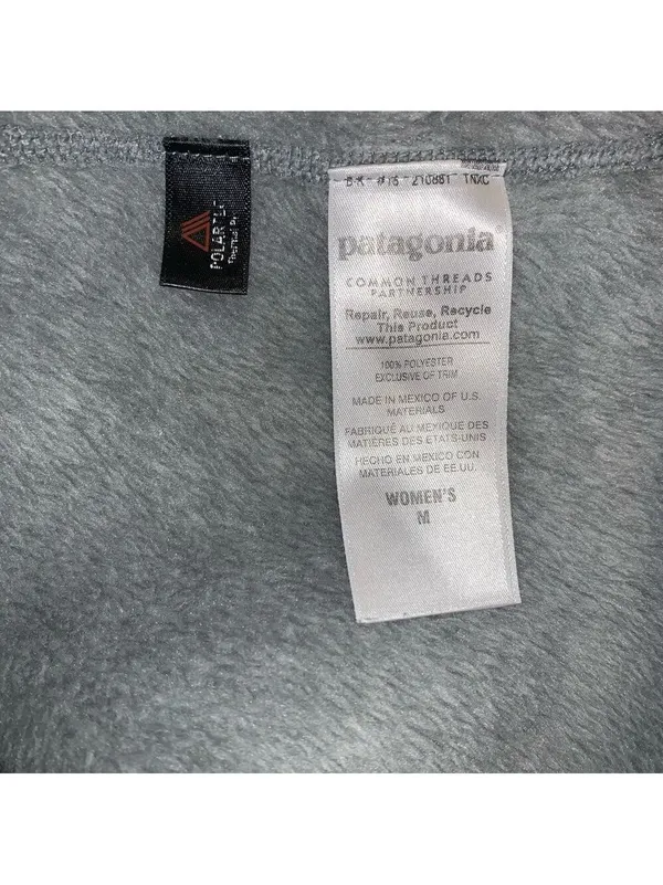PATAGONIA Re/Tool Snap-t Gray Fleece Pulliver with Purple Accents medium - Image 6