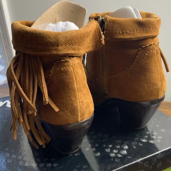 Sam Edelman Cocoa Suede Fringe ankle boots size 6.5‎ - Image 6