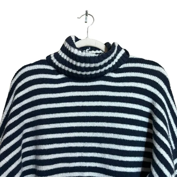 Abercrombie & Fitch Sweater Womens Small Multicolor Stripe Chunky Pullover Mock - Image 2