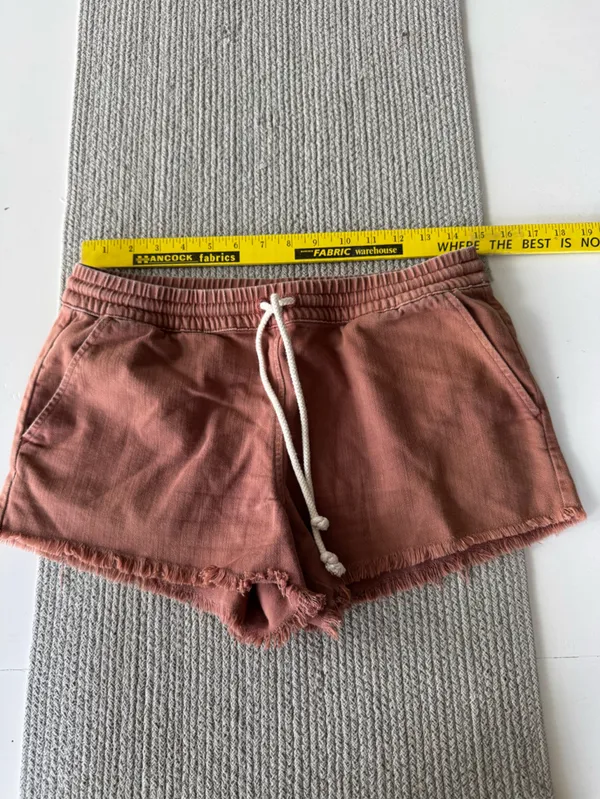 Aerie Burnt Sienna Orange Brown Cutoff Cotton Drawstring Shorts Size Small - Image 6