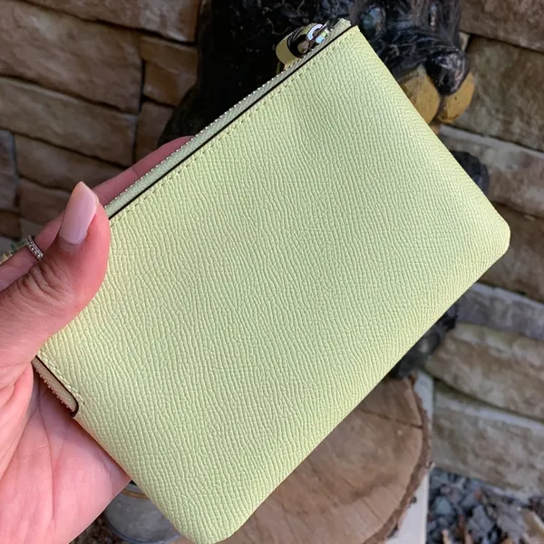 Authentic COACH Coated leather zip top wallet /wristlet - Image 6