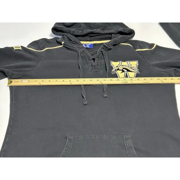Champion WMU Western Michigan Broncos XXL Lace Up Hockey Hoodie Sweatshirt - Image 5