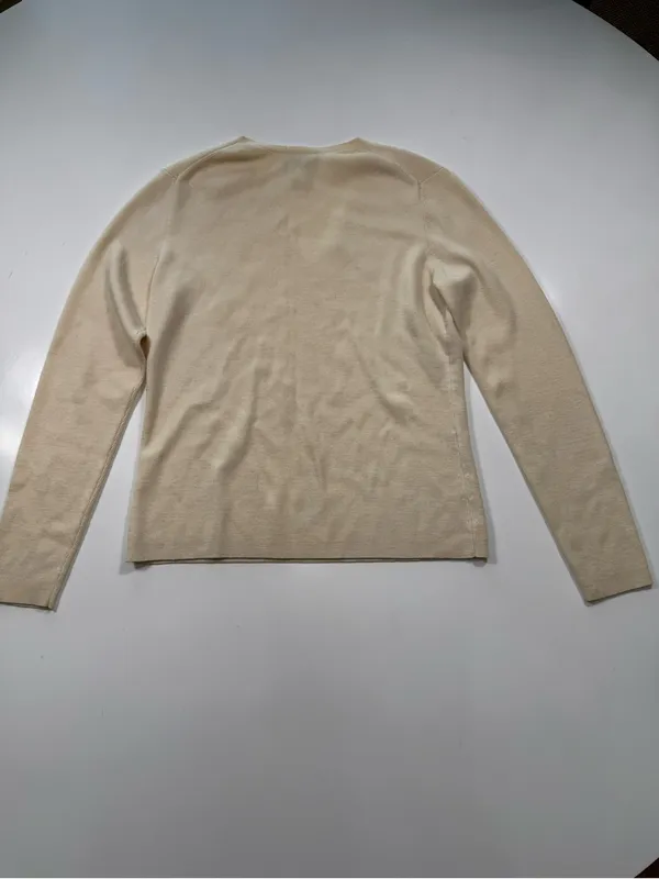 Ann Taylor Cashmere Wool Blend Ivory V-Neck Sweater - Image 6