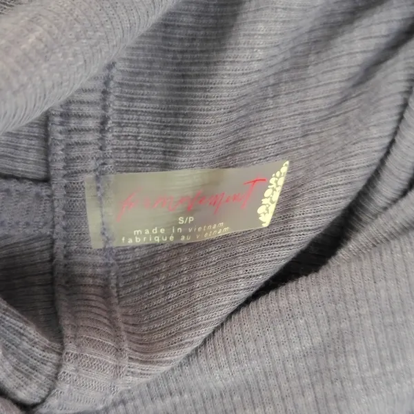 Free‎ People Movement Graphite Ribbed Hooded Long Sleeve Top OB2360211 NWT - Image 4