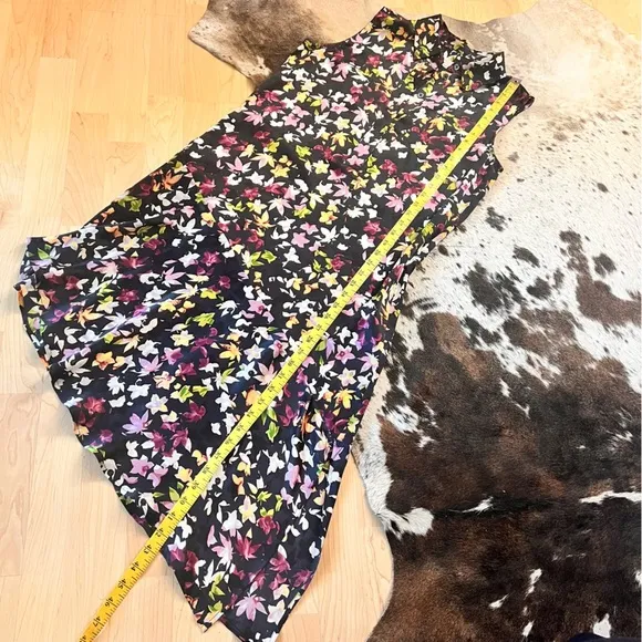EQUIPMENT Femme Tira Sleeveless Floral Print Silk Dress‎ Asymmetrical Hem Size S - Image 10