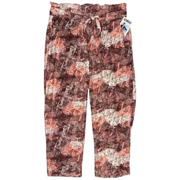 NWT Rewash Paperbag Waist Jogger Pants Abstract Print Belted High Rise Sz Large - Image 2