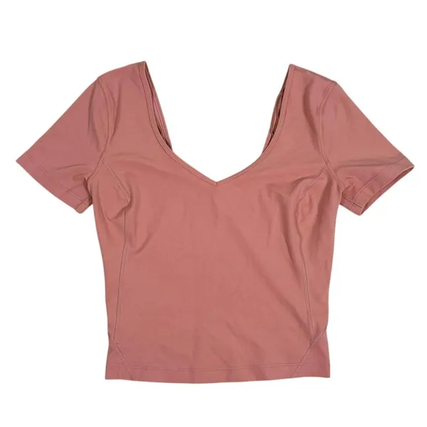 Lululemon Align T-Shirt Size 4 Pink Clay Cap Sleeve Yoga Pilates Ballet Lounge - Image 2