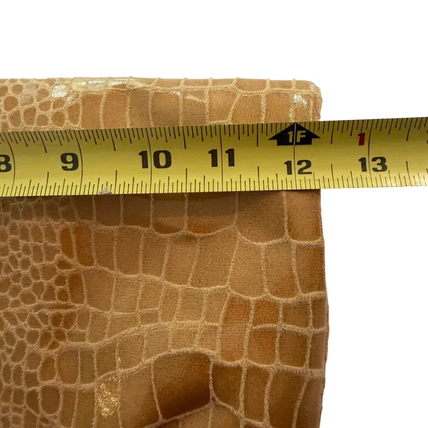 Nine West‎ Clutch Bag Women Tan Croc Embossed Foldover Classic Minimalist Preppy - Image 6