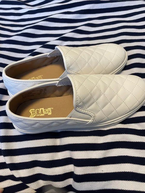 Brash White Quilted Slip-On Loafers - Image 4