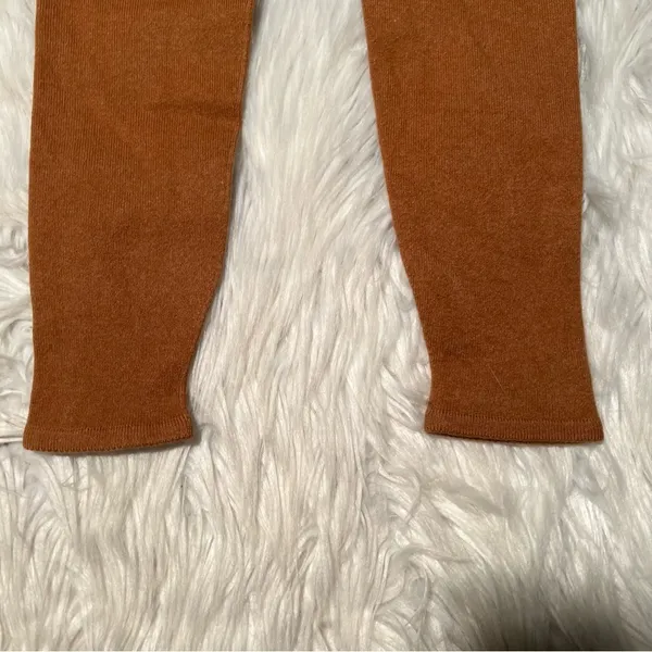 Women's‎ Knit Legging Pull On Tan Rust Brown Sweater Warm Cropped Mid-Rise - Image 5