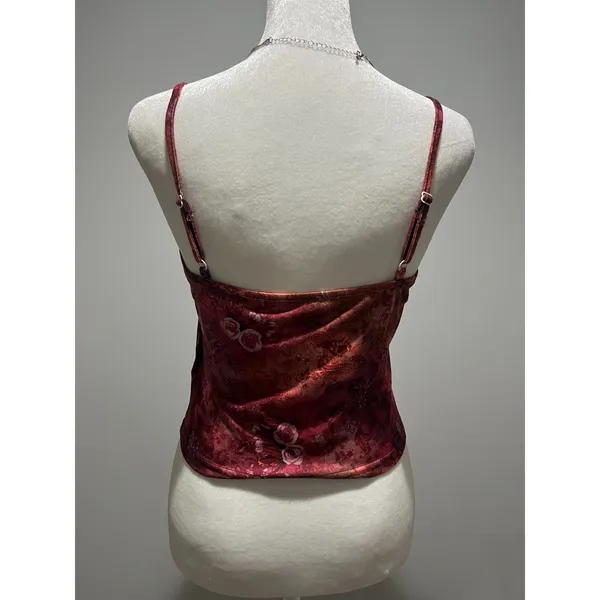 Floral Tank Top Retro Summer Cami Red Women S - Image 2