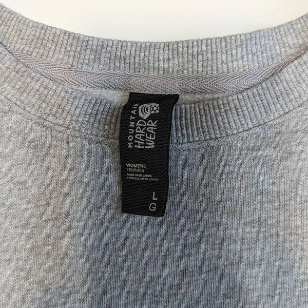 Mountain Hardwear Organic Cotton Logo Crew Sweatshirt Heather Gray Pullover Top - Image 5