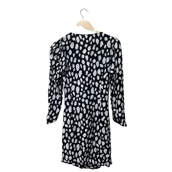 Maje Rossima Spot-Print V-Neck Faux Wrap Dress Size‎ Medium - Image 5