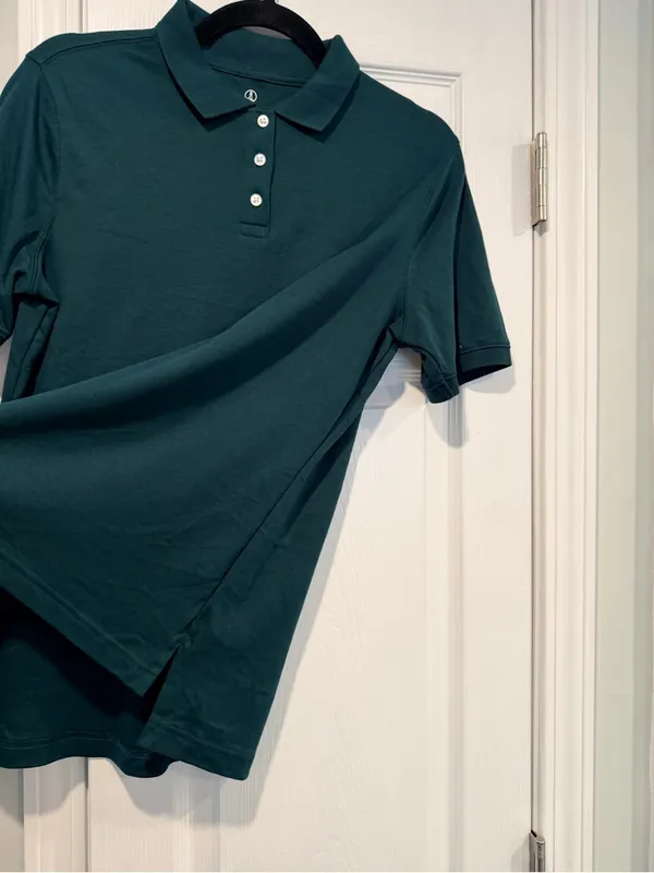 NWOT Lands End Size S Forrest Green Short Sleeve Collared Polo Shirt - Image 7