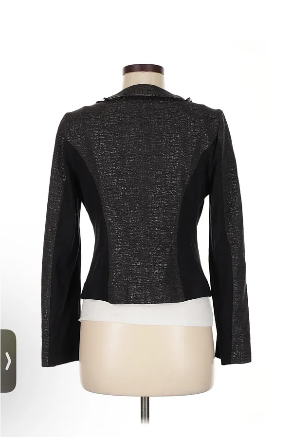 Express Embellished Ruffle Trim Blazer Jacket - Image 4