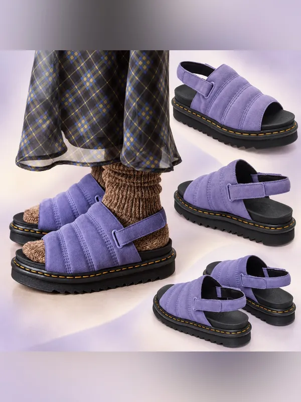 Martens Kole Purple Suede Slingback Platform Sandals Size 7 NIB - Image 2