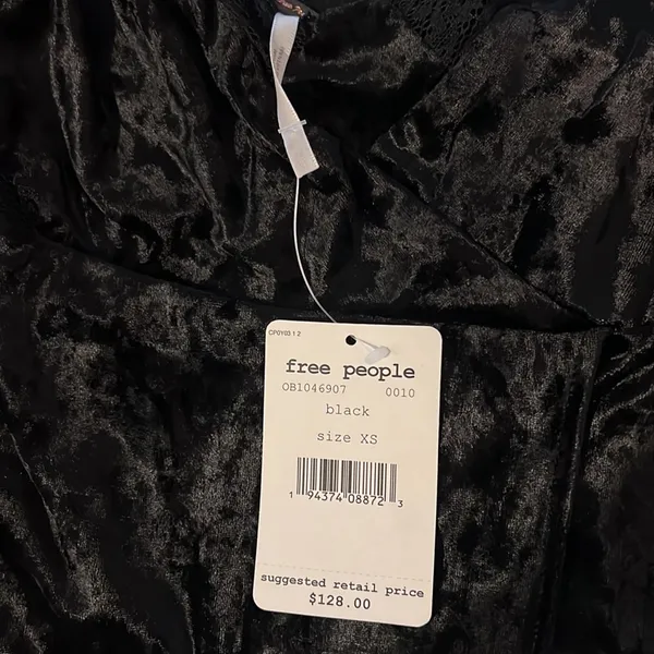 NWT Free People Kat Velvet Mini Dress in Black - Image 9