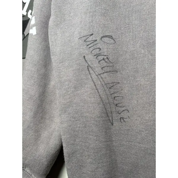 WALT DISNEY WORLD Sweatshirt Small Grey Vintage Mickey Mouse Autograph‎ Crewneck - Image 4