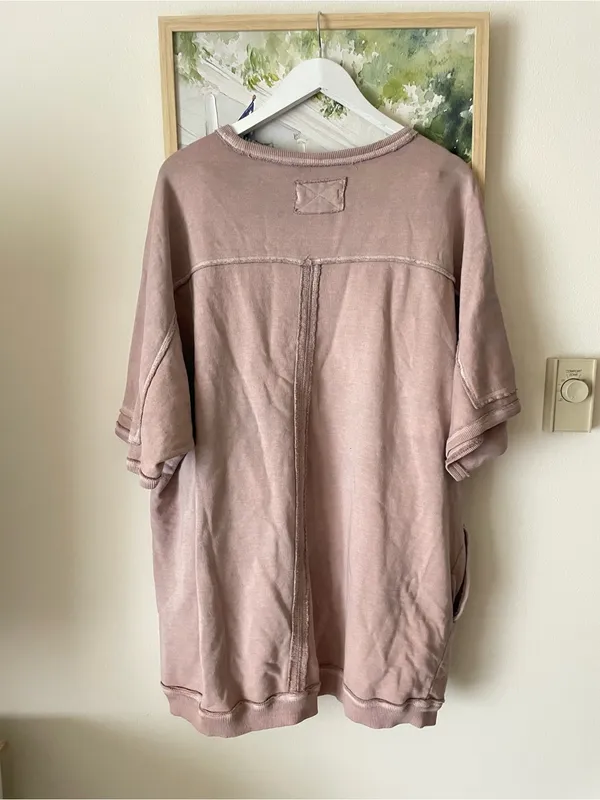 Free People We The Free Mari Muscle Sweatshirt Dress Size Medium in Dusty Plum - Image 6