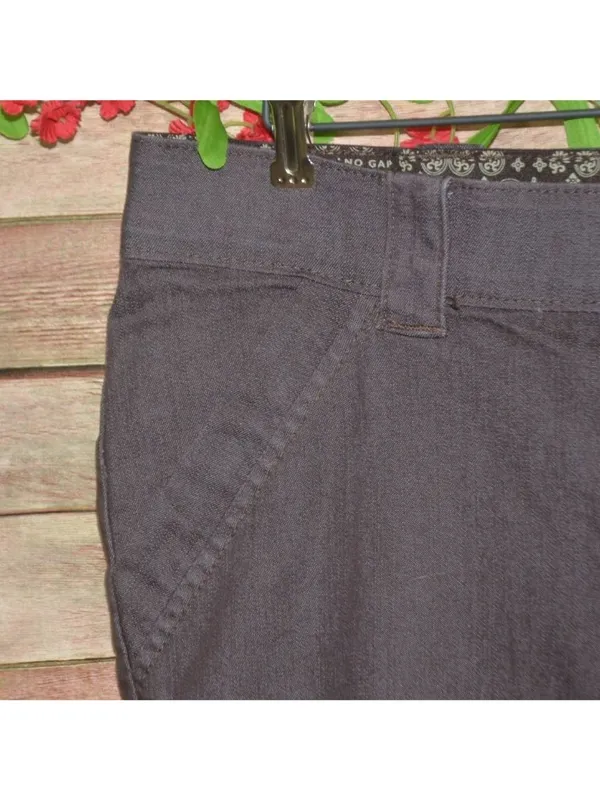 Lee No Gap Waistband Pants Womens 16 M Brown Straight Leg Stretch Cotton Trouser - Image 3