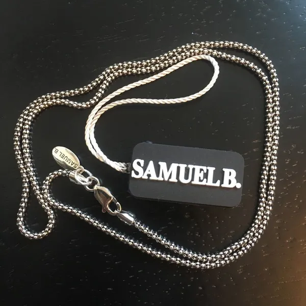 SAMUEL B Oxidized Sterling Silver Necklace Popcorn Chain 18 inches Brand New - Image 10