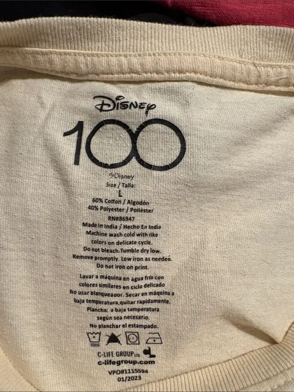 Mickey Mouse t shirt Disney 100 years (Happiness is a state of mind) Sz Large - Image 4
