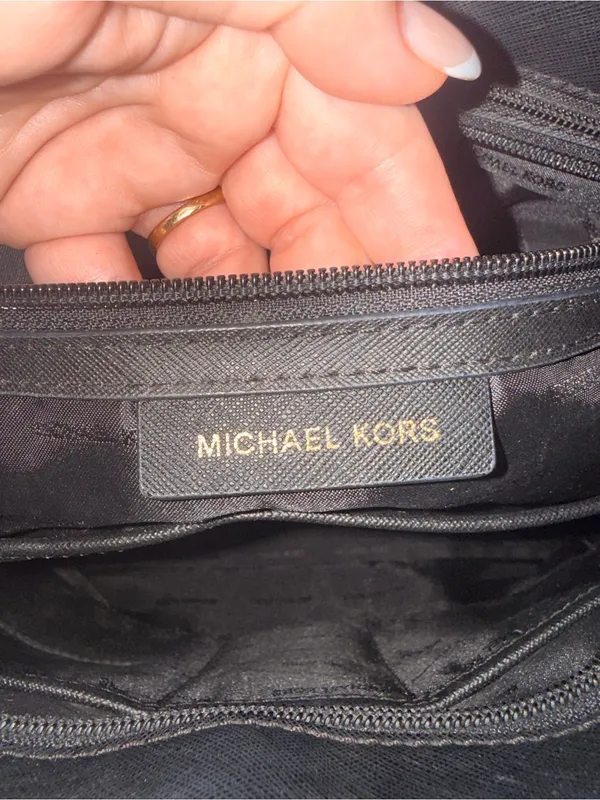 Michael Kors Black Leather Tote with Gold Hardware - Image 5