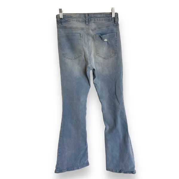 Indigo Rein Womens Jeans Size 5 26 Blue Denim Light Wash Distressed‎ Boot Cut - Image 2