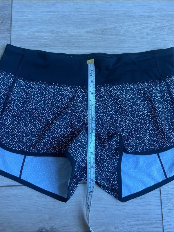 LULULEMON Run Times Shorts Miss Mosaic Black Size 6 - Image 11