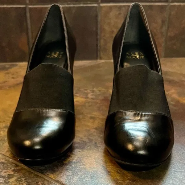 Alex Marie Black High Heel Pump Elastic Strap Size 8.5 M - Image 3