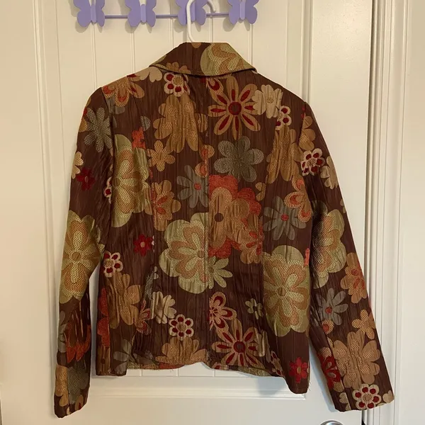 NWOT | Erin London women’s autumn‎ Jacquard chenille floral embroidered jacket - Image 7