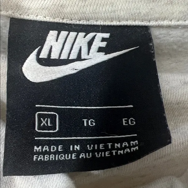 Nike Gold Script Logo Hoodie – Size XL – Oatmeal Heather - Image 2