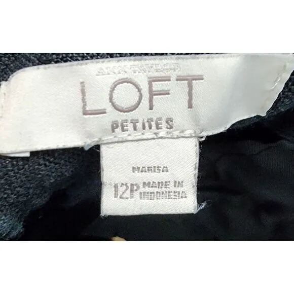 LOFT Petite Black Wide-Leg Trousers‎ Versatile Office Wear Pants 12P - Image 3
